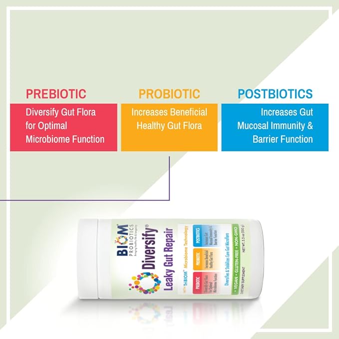 Diversify® Total Gut Health Human Milk Oligosaccharides with prebiotics + Resistant Starch. Precision Probiotic Formula to Help with Leaky Gut. Vegan, Non-GMO Gluten-Free (1 Unit)