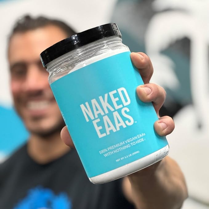 NAKED EAAs Amino Acids Powder - 50 Servings - Vegan Unflavored Essential Amino Acids 500 Grams - Instantized All Natural EAAs Powder Supplement