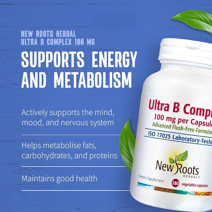 New Roots | Ultra Vitamin B Supplement 100 Mg (180 Capsules)