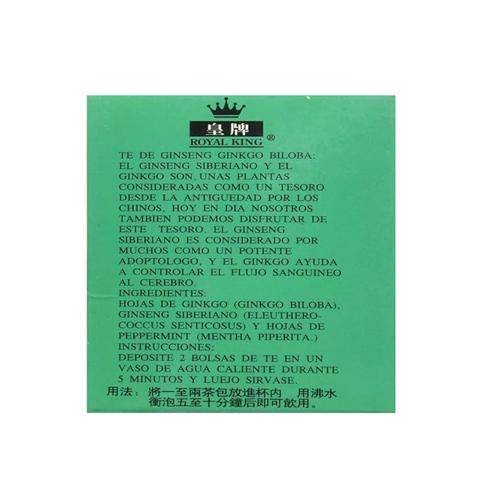 Royal King Ginseng Ginkgo Biloba Tea (20 Tea Bags) - 3 box pack