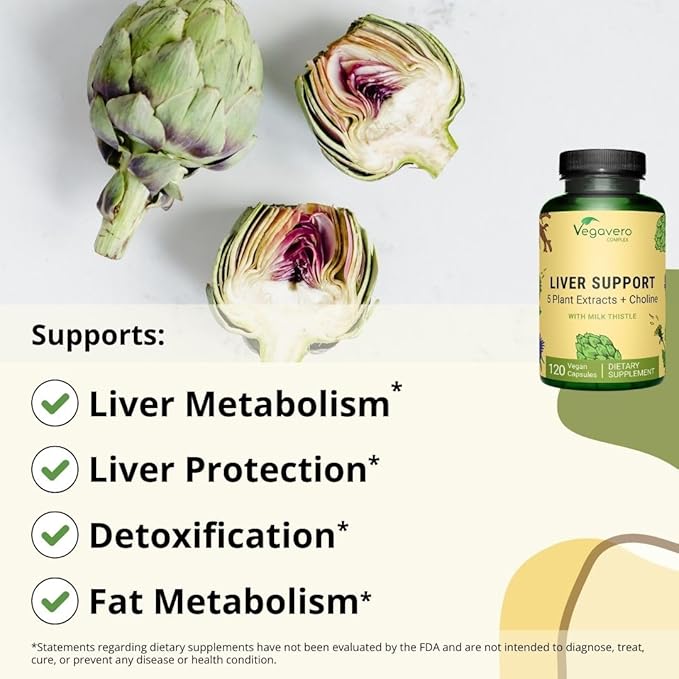Liver Support | Milk Thistle Supplement 9000mg | 120 Capsules | Dandelion, Artichoke, Choline, Beetroot | Liver Cleanse Detox & Repair | with 80% Silymarin | NO Additive & Vegan