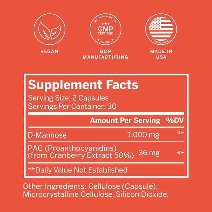 Gemma Stay On Tract Cranberry Supplement - Urinary Tract Support for Women - 36mg of Cranberry PACs and 1,000mg of D-Mannose 60 Count (Pack of 1)