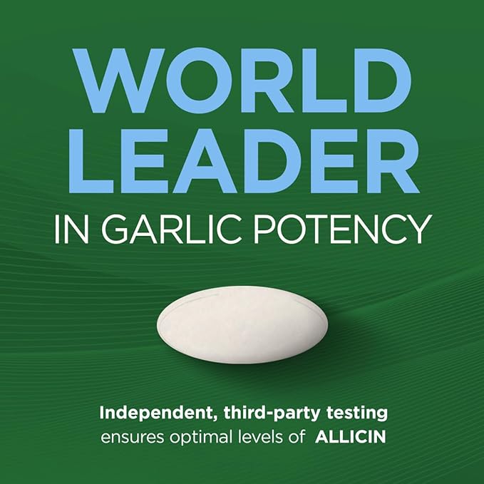 Garlique Garlic Extract Supplement, Healthy Blood Pressure Formula, Odorless & Vegan, 60 Caplets