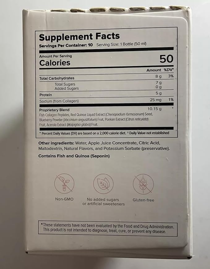 TrueScience Liquid Collagen for Glowing Skin - Collagen Activation & Replenishment Blend - Supports The Appearance of Firmer Looking Skin - 10 Bottles x 1.7 Fl. oz. (50 ml) Each