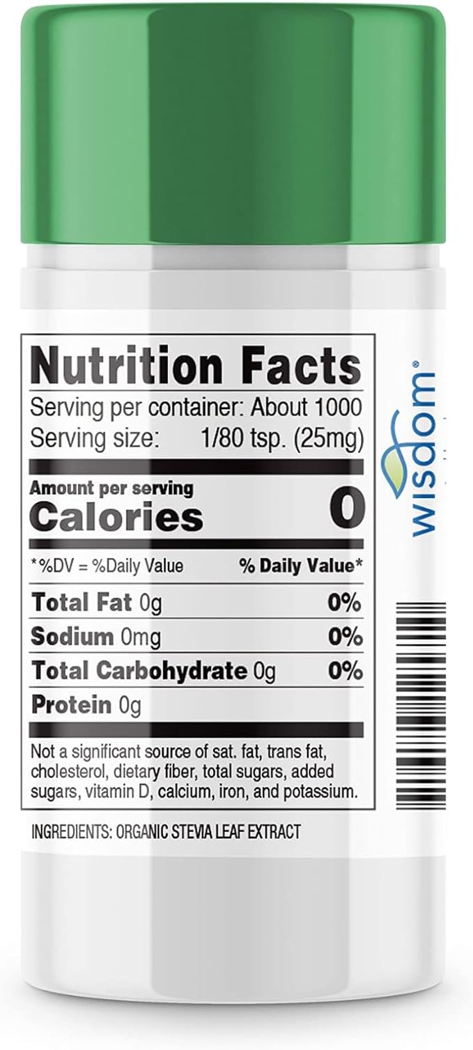 SweetLeaf Organic Pure Stevia Powder Shaker Jar - Zero Calorie Sweetener with Pure Stevia Leaf Extract, 1000 Servings per Container, No Additives, Sugar Free, Keto Friendly - 0.9 Oz (Pack of 2)