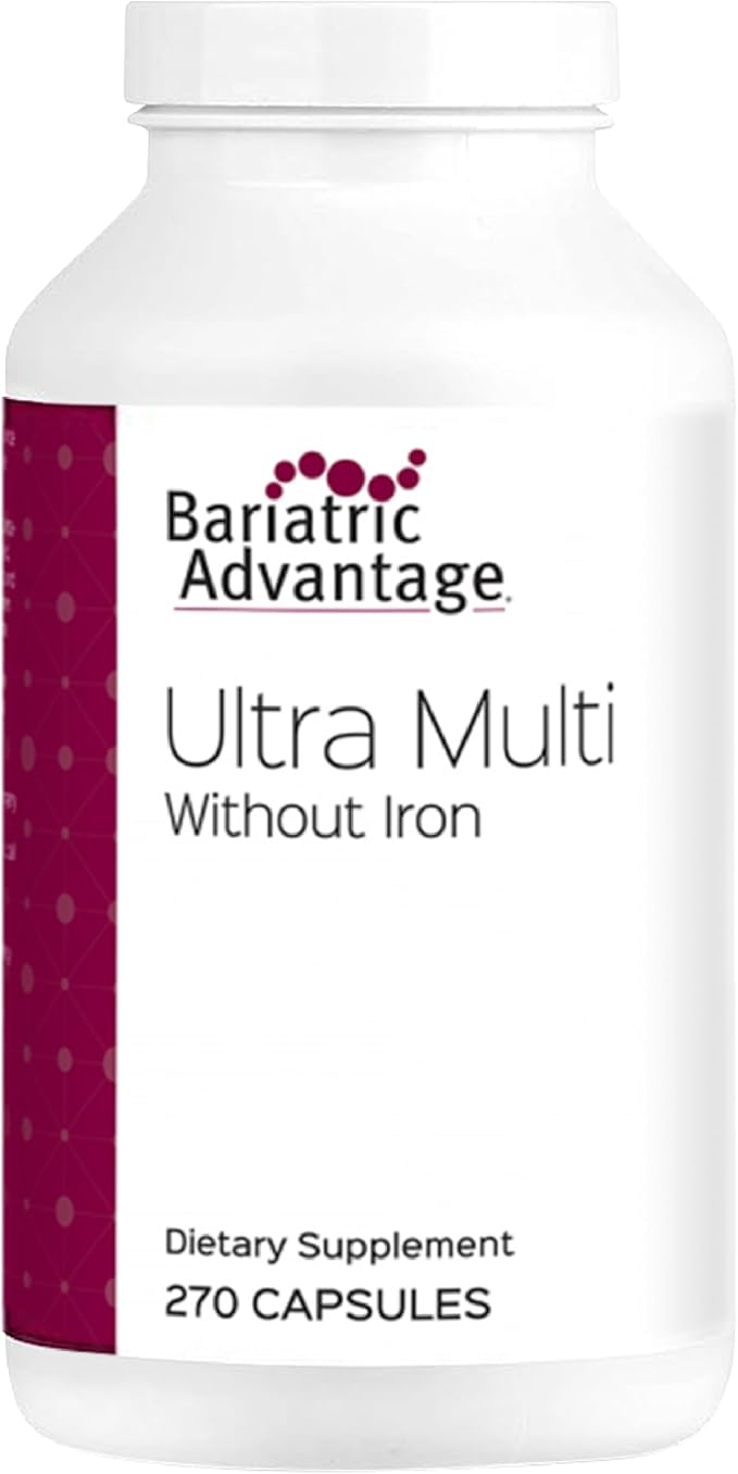 Bariatric Advantage Ultra Multi Without Iron - High Potency Multivitamin - for Surgery Patients with Calcium, Vitamin C & More - 270 Capsules