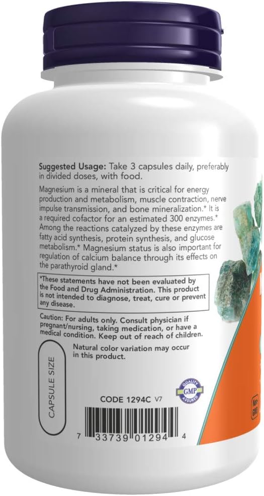 NOW Foods Magnesium Citrate 400 Milligram 120 Veg Capsules (Pack of 2)