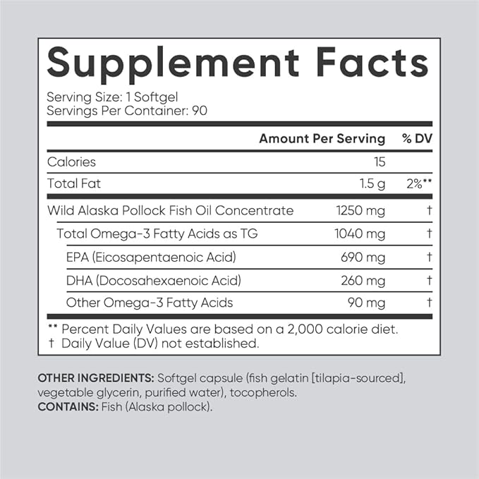 Sports Research Triple Strength Omega 3 Fish Oil EPA & DHA Fatty Acids from Wild Alaskan Pollock & Magtein Magnesium L-Threonate Supports Memory, Focus, Sleep & Mood Brain Health Pack