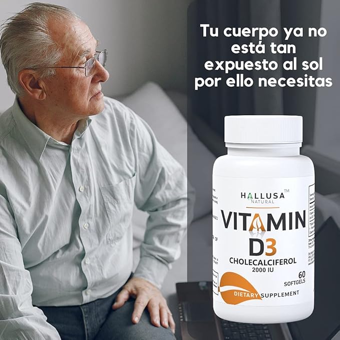 Vitamin D3 2000 IU, Immune Support Supplement, 60 SOFTGELS
