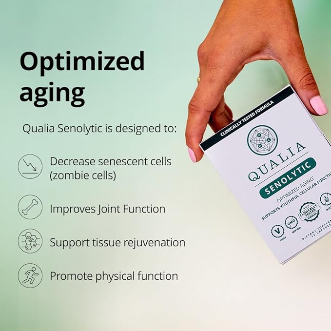 Qualia Senolytic | The Ultimate Formula for Enhanced Cell Repair and Rejuvenation. 2-Day Aging & Longevity Support Regimen w. Fisetin, Quercetin, Piperlongumine, Senactiv®, Curcumin (4 Pack)