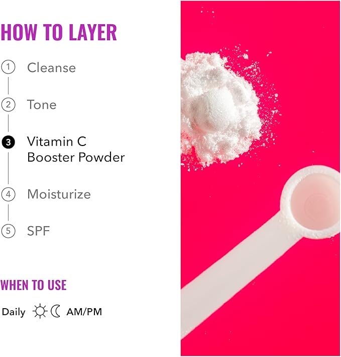 Good Molecules Vitamin C Booster Powder - 100% Pure L-Ascorbic Acid for Firm Skin - Collagen Boosting, Anti-Aging, and Skincare for Face