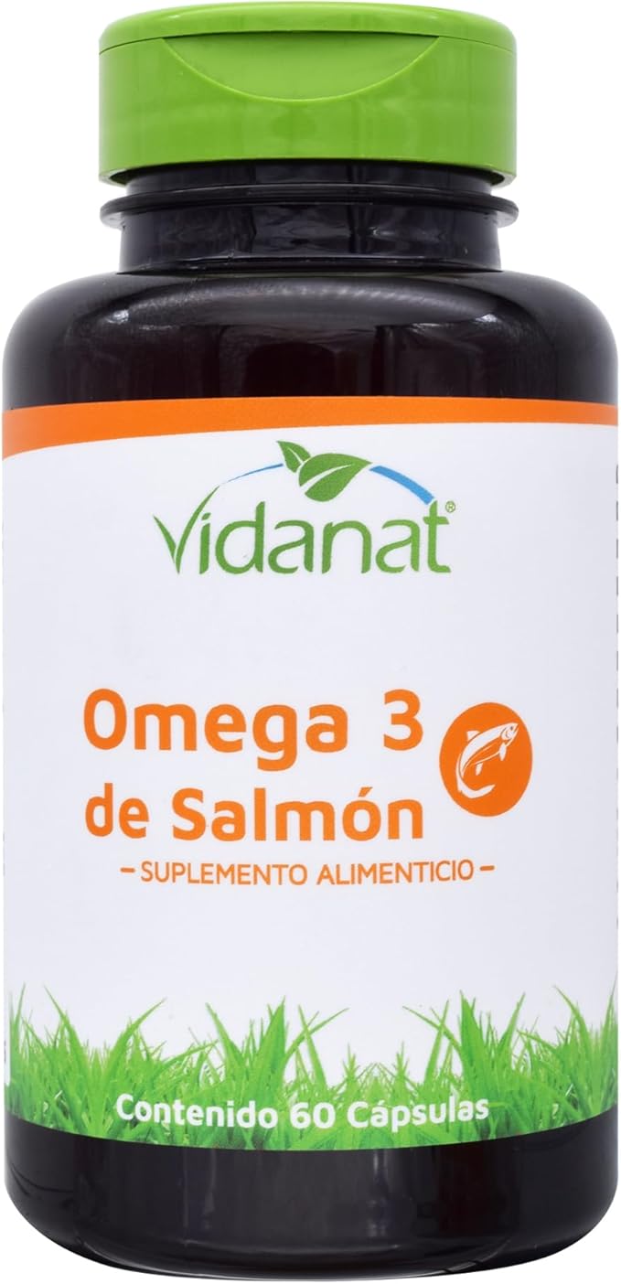 Vidanat Omega-3 Salmon Oil 60 Capsules – Supports Heart, Brain & Joint Health – Rich in EPA & DHA – Premium Fish Oil Supplement – 60 Capsules (Pack of 1)