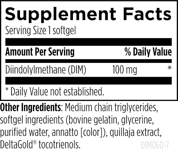 Designs for Health DIM-Evail - 100mg Diindolylmethane Supplement - Enhanced Absorption Technology DIM Supplement - May Support Healthy Estrogen Metabolism - Gluten Free + Non-GMO (60 Softgels)