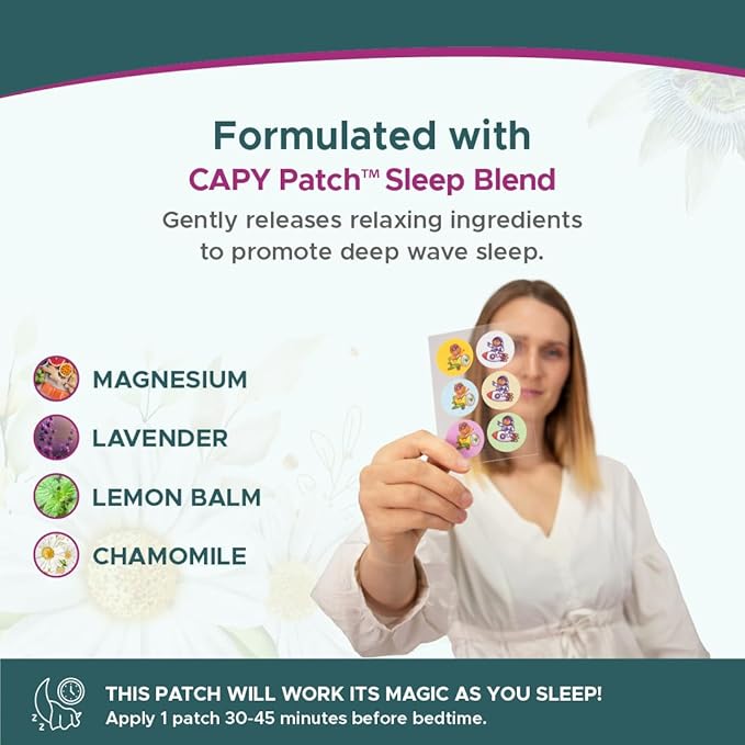 Sleepy Stickers Melatonin Free for Kids and Adults (30 Pack) Sleep Patches for Kids, Natural & Sugar Free. Calm Patch to Sleep Better
