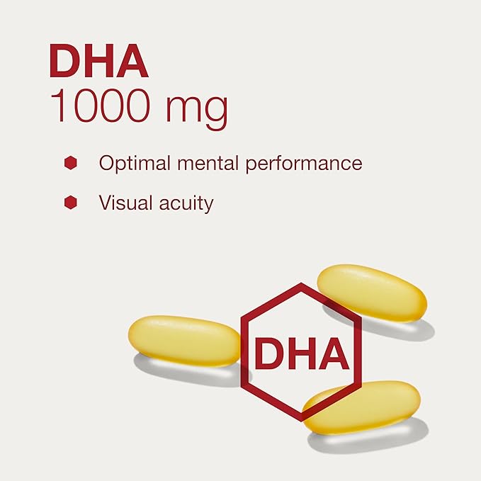 Protocol DHA-1,000 Extra Strength - DHA 1,000mg - Fish Oil Supplement - Brain Health & Support* - Easy Digestion - Non-GMO & Halal - 90 Softgels
