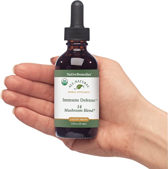 Native Remedies Immune Defense 14 Mushroom Blend to Protect and Maintain Immune System Function, 2 Fl oz.