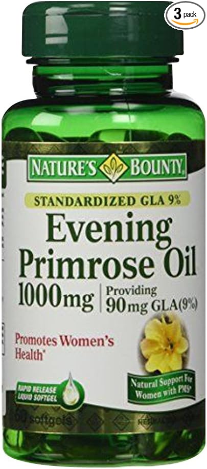 Nature's Bounty Evening Primrose Oil, 90mg, 60 Softgels (Pack of 3)