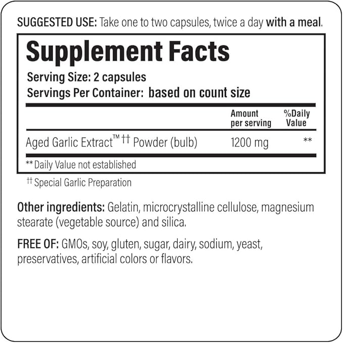 Kyolic Aged Garlic Extract Formula 200, Cardiovascular & Immune, Reserve 120 Capsules (Packaging May Vary)