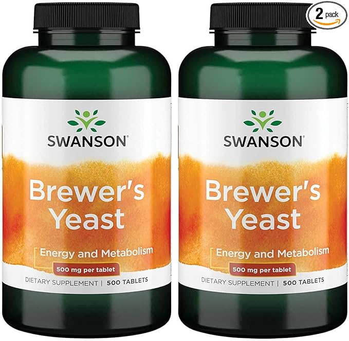 Swanson Brewer's Yeast - B Complex Vitamin Formula (500mg, 500 Tablets) (2 Pack)