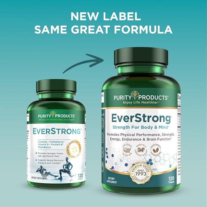 Purity Products Bundle - Flexuron Joint Formula + EverStrong Tablets - Flexuron - Krill Oil, Hyaluronic Acid + Astaxanthin - EverStrong- Muscle Matrix Blend w/Creatine, Coffee Fruit Extract + More