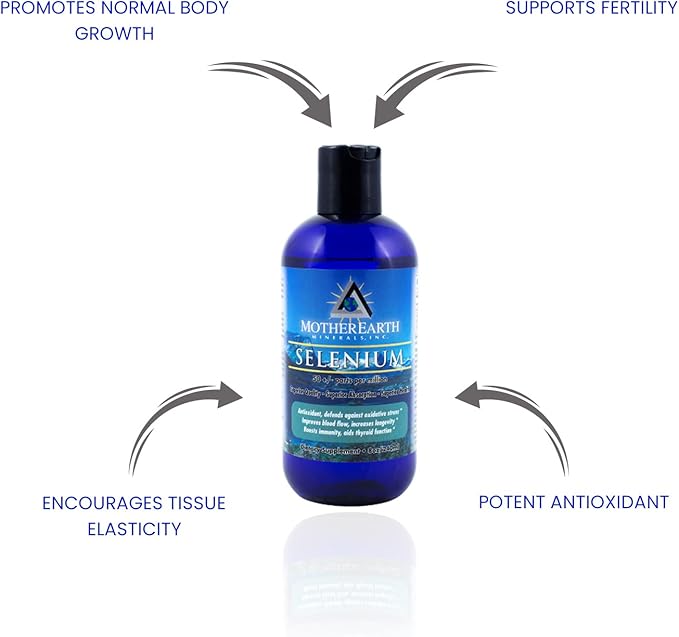 Mother Earth Minerals - Selenium - Promotes Normal Body Growth, Supports Fertility, Encourages Tissue Elasticity, Potent Antioxidant - 8 Ounce 96 Servings