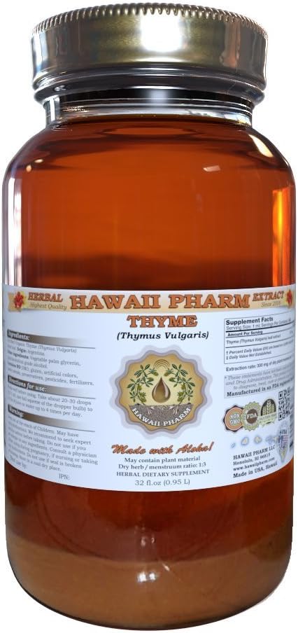 HawaiiPharm Thyme (Thymus vulgaris) Liquid Extract 32 fl.oz