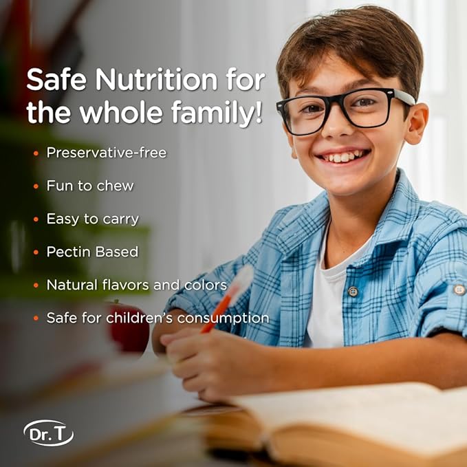 Kids Omega 3 Gummies 120g - Apple & Tropical Flavor - 2-Pack Bundle - Supports Child's Normal Cognitive Function and Healthy Nervous System Development.