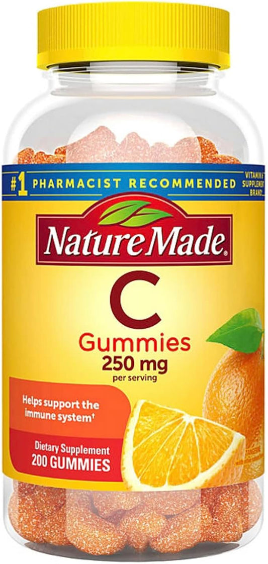 Nature Made Adult Gummies 200 CT Vitamin C Dietary Supplement, Orange