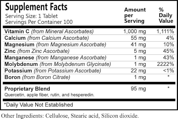 Daily Manufacturing Spectra-Scorb Plus™ (Slow-Release Mineral Ascorbate Vitamin C) 100 Slow-Release Tablets