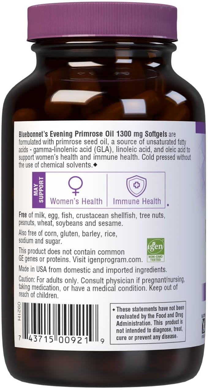 BLUEBONNET NUTRITION EVENING PRIMROSE OIL 1300 mg