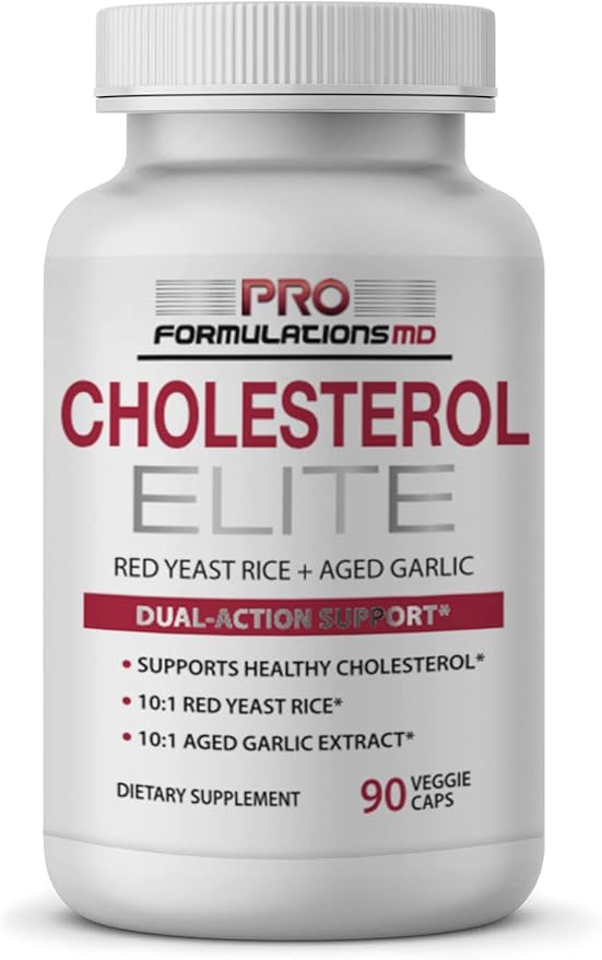 Cholesterol Elite – Dual Action Cholesterol Support – 90 Veggie caps – Powered by Red Yeast Rice & Aged Garlic Extract – Enhanced with Inositol & Artichoke Extract
