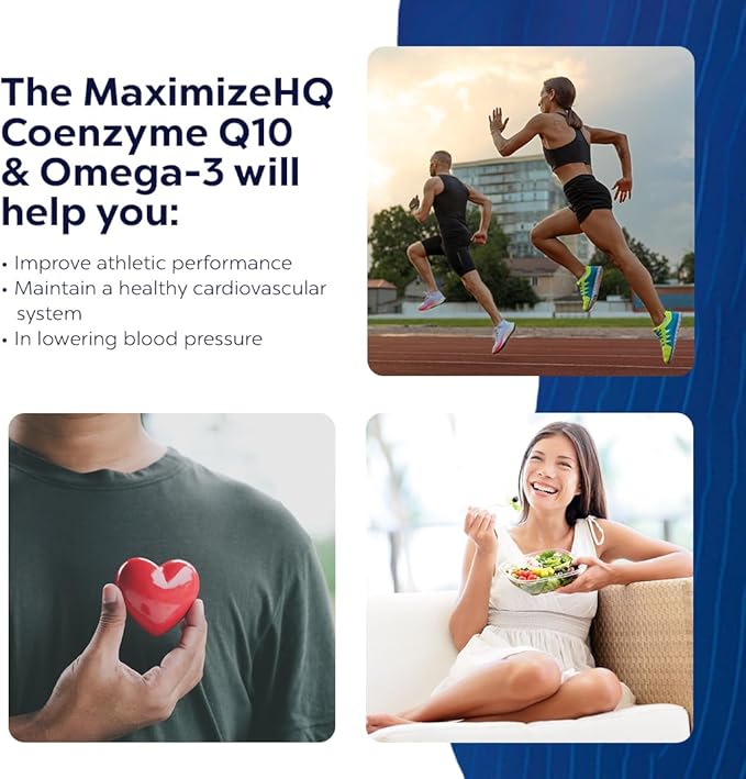 MAXIMIZE HQ Coenzyme Q10 & Omega-3 Patches - Fish Oil - 8 Hour Time-Release - Gluten Free