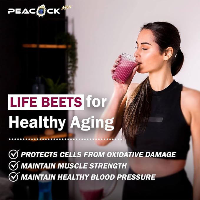 Beet Root Powder, 10.59 oz Pack of 3 - Berry Flavor Nitric Oxide Booster Superfood with Green Tea Extract, BCAA, L-Arginine, L-Citrulline for Heart Health & Circulation Support, Non-GMO