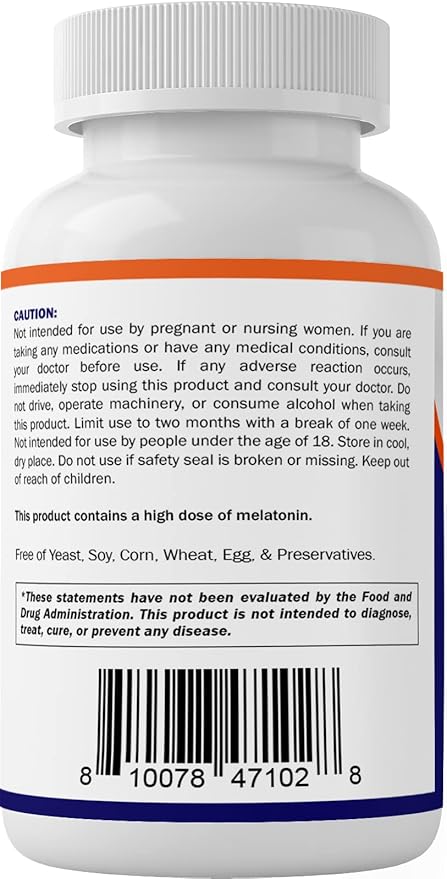 Vitamatic Melatonin 60 mg Fast Dissolve Tablets - 60 Vegan Natural Berry Flavor Tablets - Non-Habit Forming - Non-GMO, Gluten Free (3 Bottles)