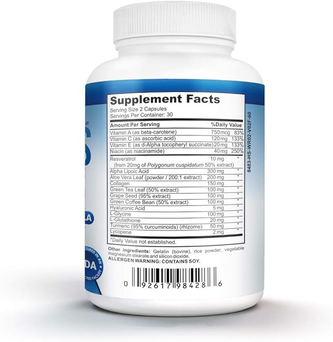 NutraPro Anti Wrinkle and Ageless Skin Vitamins - Dermal Repair Complex for Skin Repair with Collagen & Resveratrol & Alpha - Lipoic Acid & Hyaluronic Acid Supplement to Renew Skin