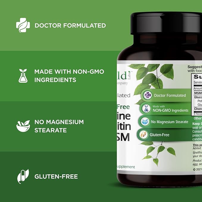 Emerald Labs Glucosamine & Chondroitin with MSM - Bone Health & Joint Health Supplement - Gluten-Free - 120 Capsules (30-Day Supply)