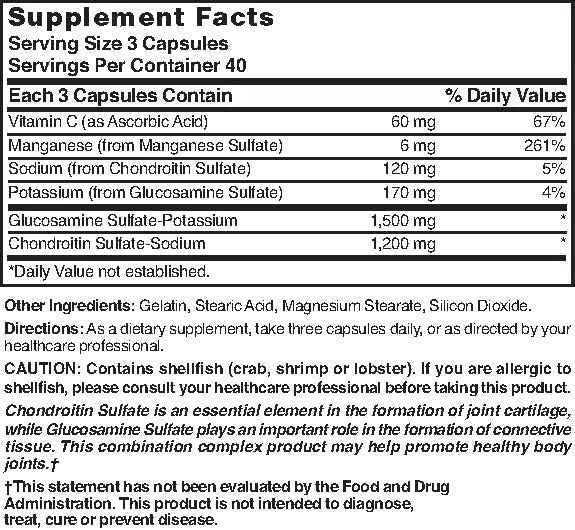 Glucosamine Chondroitin Maximum Strength 120 Capsules by Nature's Blend