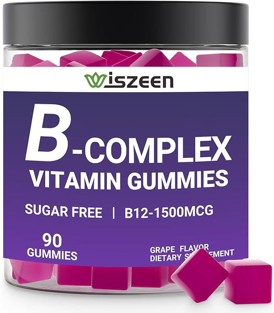 Vitamin B Complex with Vitamin C & Inositol Gummies, B Complex Vitamins for Women, Men & Adults, B Complex Gummy Vitamin B Supplement for Energy Immune Support