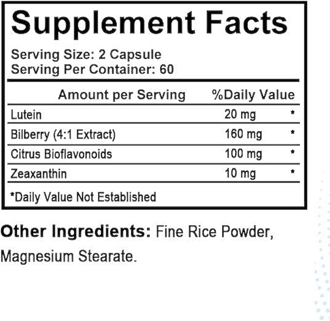 Total Eye Complex - Lutein + Bilberry + Zeaxanthin + Citrus Bioflavonoids - Ultra Vision Support Supplement for Healthy Eyes 120 Softgels, 60 Day Supply