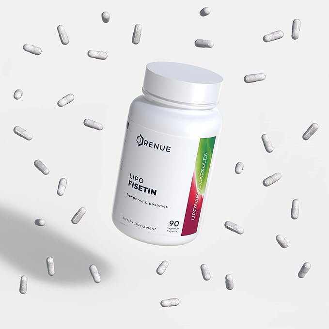 Fisetin | 90 Liposomal Fisetin Supplements - 150mg Fisetin per Serving | Senolytic Supplements | Bioavailable Formula for Increased Absorption | Non-GMO & Made in The USA
