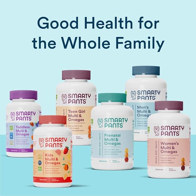 SmartyPants Teen Guy Formula, Daily Multivitamin Gummies: Vitamins C, B12, K, Zinc, & Biotin for Immune Support, Energy, Skin & Hair Support, Assorted Fruit Flavor, 120 Gummies (30 Day Supply)