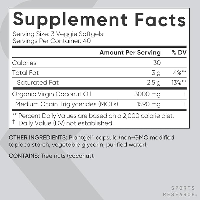 Extra Virgin Organic Coconut Oil Capsules | The Only Vegan Certified, Non-GMO Project Verified Coconut Capsule Available (120 Plant Gels)