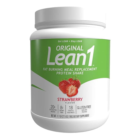 Lean1 Strawberry, 15 Serving tub, Fat Burning Meal Replacement by Nutrition53