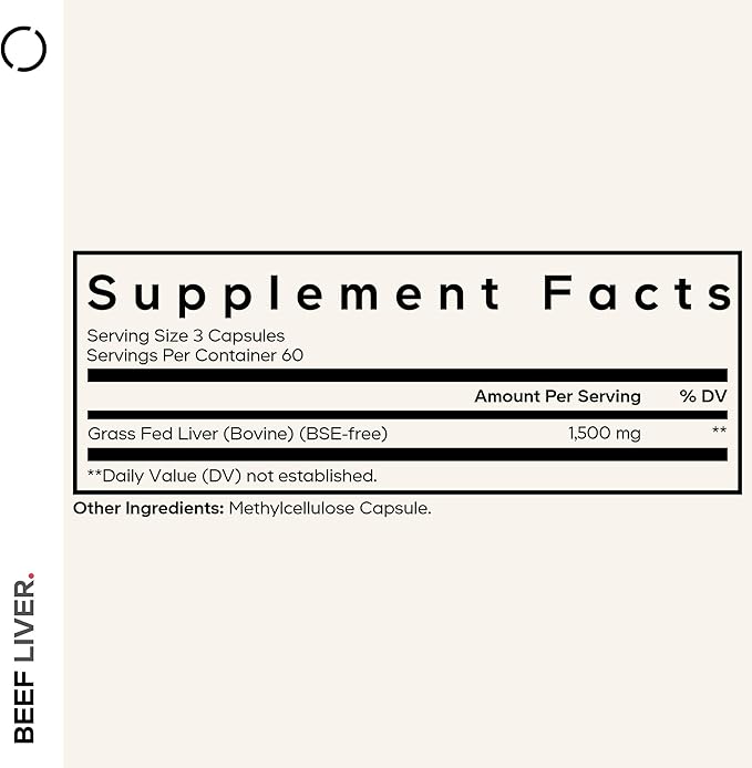 Codeage Grass Fed Beef Liver Supplement Superfood, Freeze Dried, Non-Defatted, Desiccated Glandulars Bovine Pills, Pasture Raised Beef Vitamins, Non-GMO Liver Meat, 180 Capsules