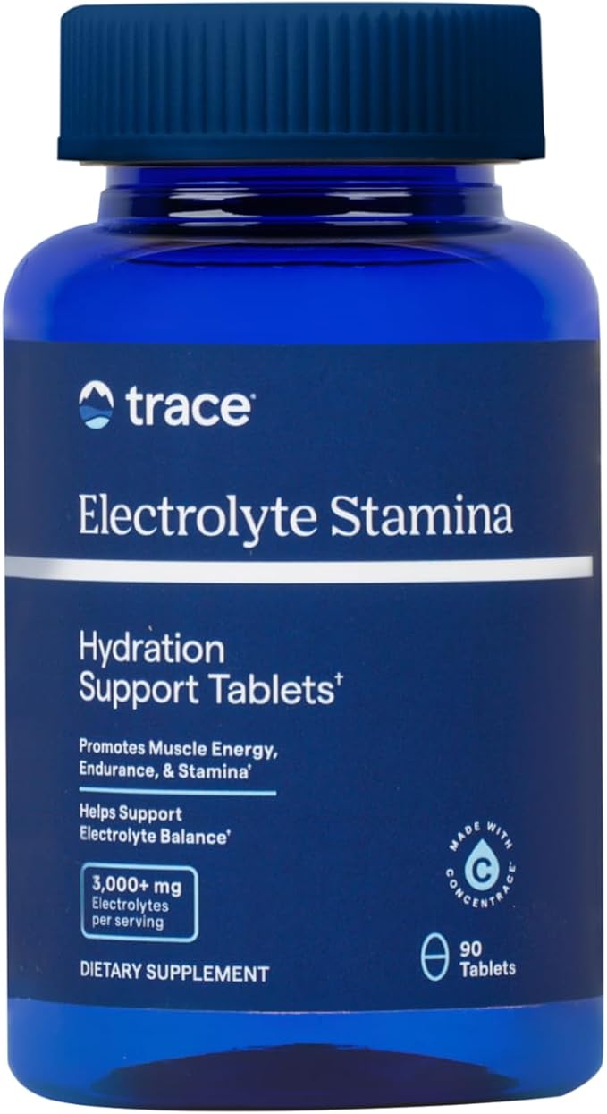 Trace Minerals Electrolyte Stamina - Heart Health & Hydration Support - Electrolyte Supplement Aids Muscle Cramp Relief & Endurance - Mineral Supplement with Magnesium - 90 Tablets (15 Servings)