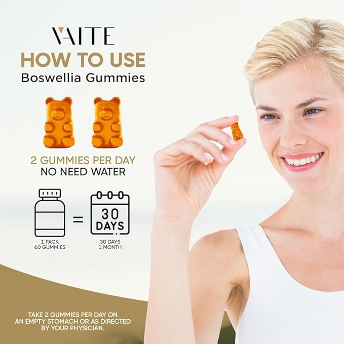 Boswellia Serrata Extract Gummies 1200mg – Joint Support Supplement with Indian Frankincense, Boswellic Acid, and Botanical Resin Extract, Vegetarian for Women and Men, Non-GMO, Gluten-Free