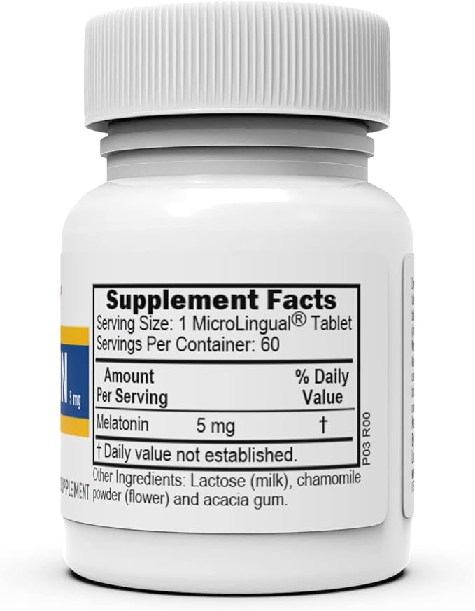Superior Source Melatonin 5 mg - Healthy Sleep Support Supplement for Adults - Melatonin Formula with Chamomile Aids Relaxation & Restful Sleep - 60 Sublingual Dissolving Tablets