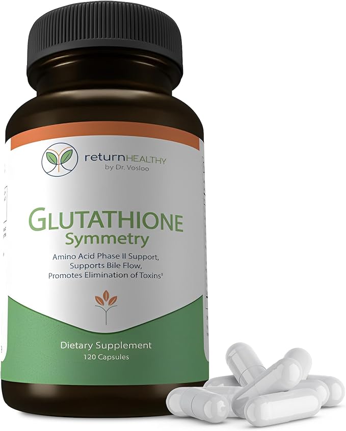 Glutathione Symmetry | S-Acetyl Glutathione Supplement | Antioxidants & Detoxification Supplement | Natural Cellular Support | All-Natural, Vegan, Non-GMO, 120 caps