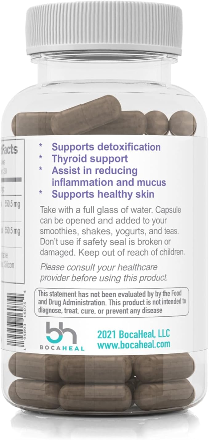 Purple Seamoss + Bladderwrack Seaweed Capsules - 2202mg Complete Nutrient Profile Dr. Sebi Inspired Wildcrafted & Wildharvested Made in The USA Rich in Minerals 60 ct