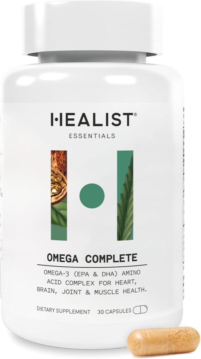 Healist Essentials Omega 3 Supplements, Fish Oil Supplement Capsules for Men and Women, Heart, Brain, Eye and Joint Health, EPA and DHA Fatty Acids, 30 Count Bottle
